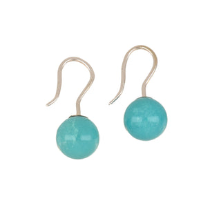 Vintage/Estate White 14K Gold Turquoises Drop Earrings