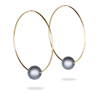 Vincent Peach 14K Gold Fill Tahitian Pearl Hoop Earrings