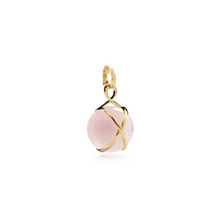 L. Klein 18K Gold Rose Quartz Small Prisma Drop Pendant