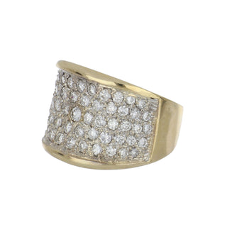 1990s Two-Tone 14K Gold Round Brilliant-Cut Diamonds Half Band