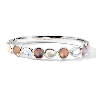 Ippolita Sterling Silver Rock Crystal Bangle Bracelet with Mother Of Pearl