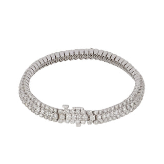 Estate 14K White Gold Diamond Line Bracelet