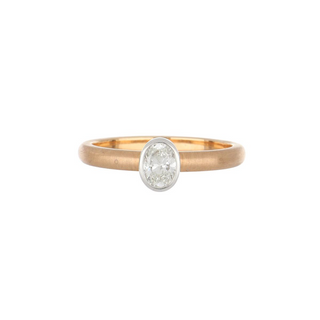 Tenenbaum Collection Two-Tone 18K Gold Oval Diamond Solitaire Ring