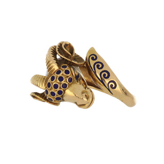 Vintage 18K Gold Ram Ring