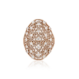 Vintage/Estate 18K Rose Gold Diamonds Cocktail Ring