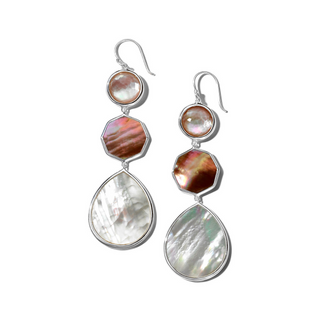 Ippolita White Silver Shells Drop Earrings