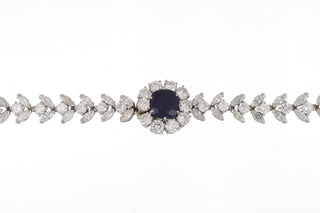 Mid-Century Platinum Sapphire and Diamond Demi-Parure by Petochi