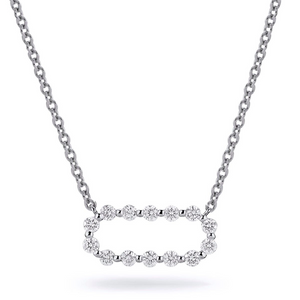 Michael M White 14K Gold Round Cut Diamond Pendant Necklace