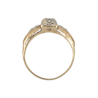 Two-Tone 14K Gold Diamond 5 Stone Ring with Diamonds