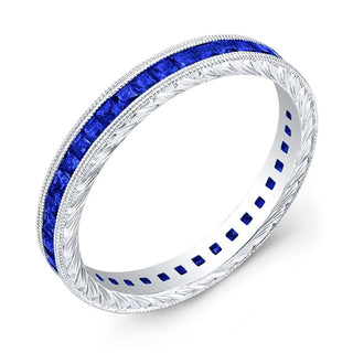 Estate 18K Gold Sapphire Band