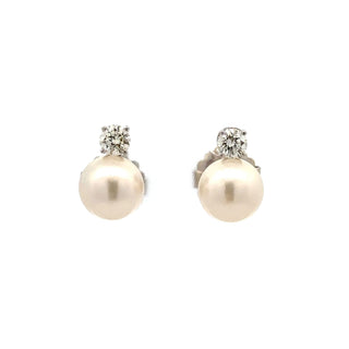 Vintage/Estate White 14K Gold Akoya Pearl Drop Earrings with Pearls