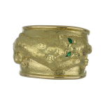 David Webb 18K Gold Emeralds Cuff Bracelet