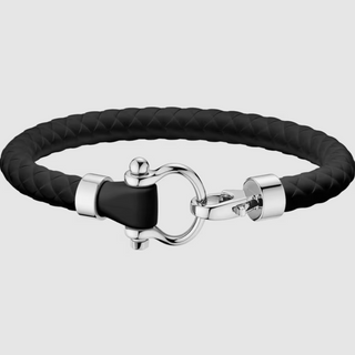 Omega Black Sterling Silver Braided Bracelet