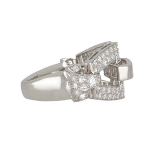 Tenenbaum Workshop Platinum Diamond Buckle Ring