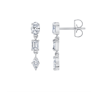 Michael M 18K White Gold Diamond Drop Earrings