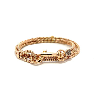 Antonio Papini 18K Rose Gold Coil Wrap Bracelet with Diamonds