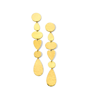 Ippolita 18K Gold Crinkle Linear Mixed Shape Heart Earrings