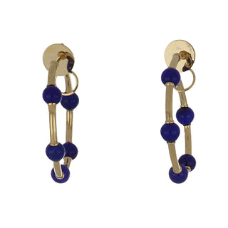 Tenenbaum Collection 18K Gold Lapis Hoop Earrings