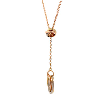 Cartier Tri-Color 18K Gold Diamond Trinity Lariat Necklace