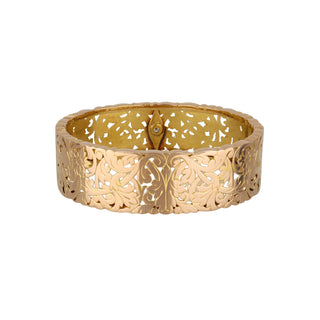 Victorian 18K Gold Pierced and Hinged Bangle