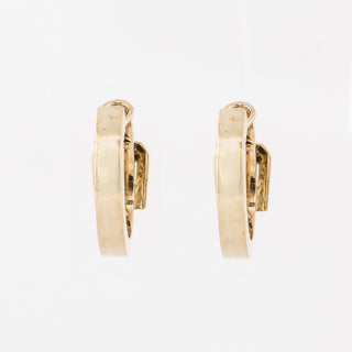 Estate Italian 18K Gold Buckle Hoop Earrings