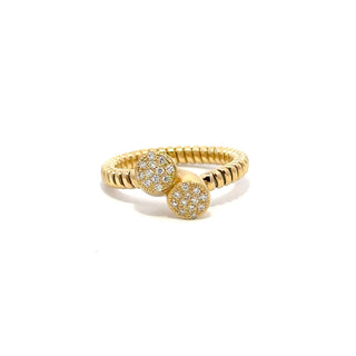 Antonio Papini 18K Gold Diamond Bypass Ring