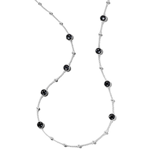 Ippolita White Silver Hematites Station Necklace