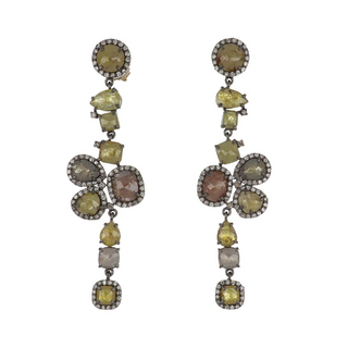 Tenenbaum Collection Sterling Silver Diamond Chandelier Earrings with Diamond