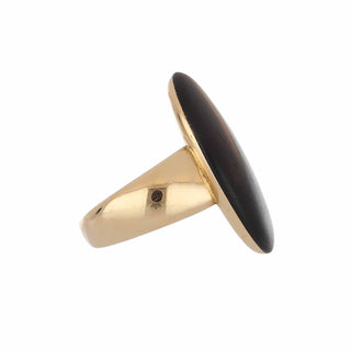 Antonio Papini 18K Rose Gold Wood & Brown Diamond Ring