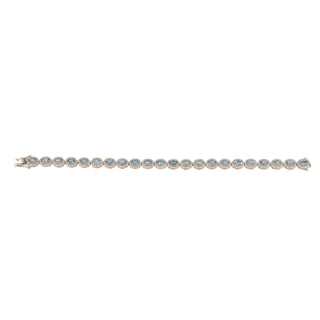 Tenenbaum Collection White 14K Gold Aquas Line Bracelet with Diamonds