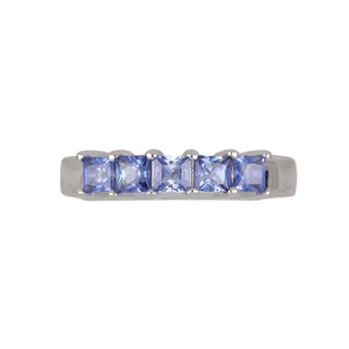 Tenenbaum Workshop 18K White Gold Sapphire 5 Stone Ring