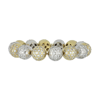 Vintage/Estate Two-Tone 18K Gold Diamonds Link Bracelet