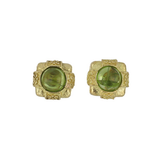 Katy Briscoe 18K Gold Peridot Clip Earrings