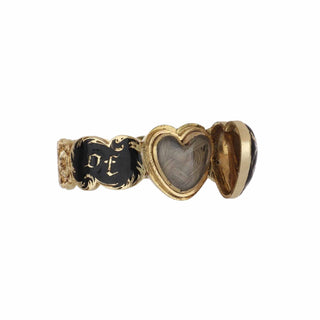 Georgian 15K Gold Heart Locket Ring