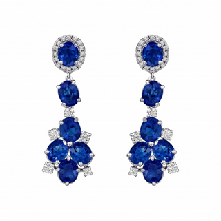 Tenenbaum Collection 18K White Gold Sapphires Day/Night Earrings with Diamonds