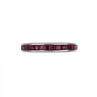 Vintage/Estate Platinum Rubies Eternity Ring