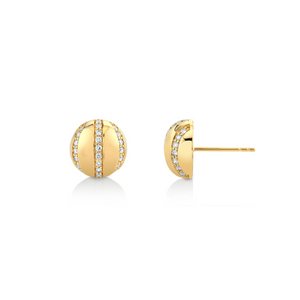 Michael M Yellow 14K Gold Round Cut Diamond Stud Earrings