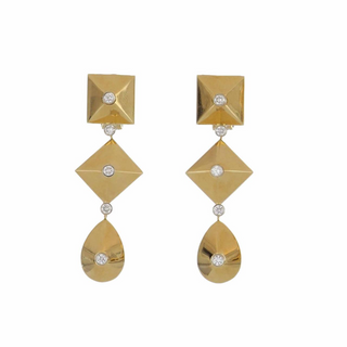 Aletto Brothers Two-Tone 18K Gold Diamonds Drop Earrings