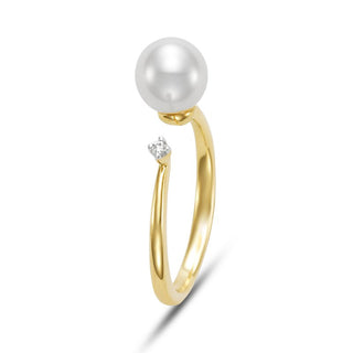 Mastoloni 14K Gold Freshwater Pearl Wrap Ring with Diamond