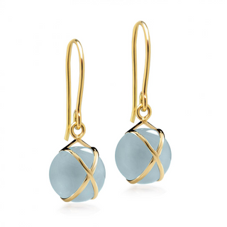 L. Klein 18K Gold Aquas Drop Earrings