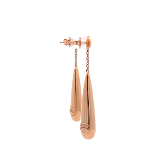 Antonio Papini 18K Rose Gold Drop Earrings with Diamonds