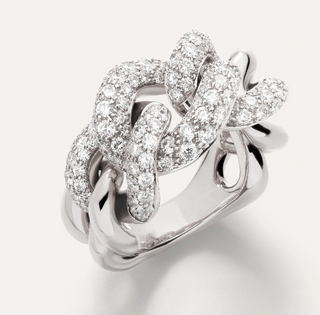 Pomellato 18K White Gold Diamonds Cluster Ring