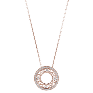 Verragio 18K Rose Gold Diamond Morgan Filigree Pendant Necklace