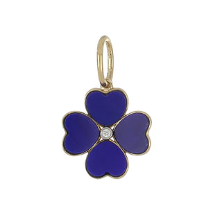 Tenenbaum Collection 18K Gold Lapis Flower Pendant with Diamond