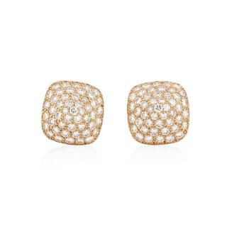 Oscar Heyman 18K Gold Diamonds Clip Earrings