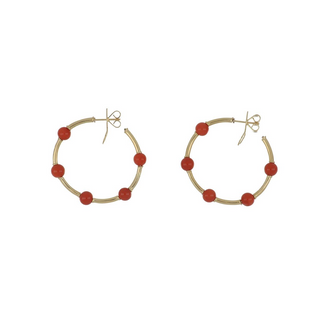 Tenenbaum Collection 18K Gold Corals Hoop Earrings