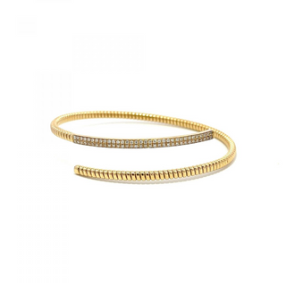 Antonio Papini 18K Gold Diamonds Cuff Bracelet