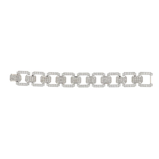 18K White Gold Diamonds Link Bracelet