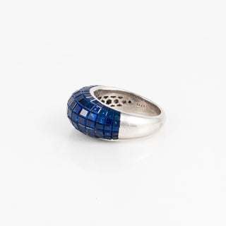 White Platinum Sapphires Dome Ring