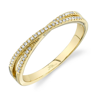 Shy Creation 14K Gold Round Cut Diamond Band